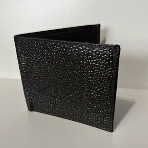 Dark brown leather wallet with Textured Design